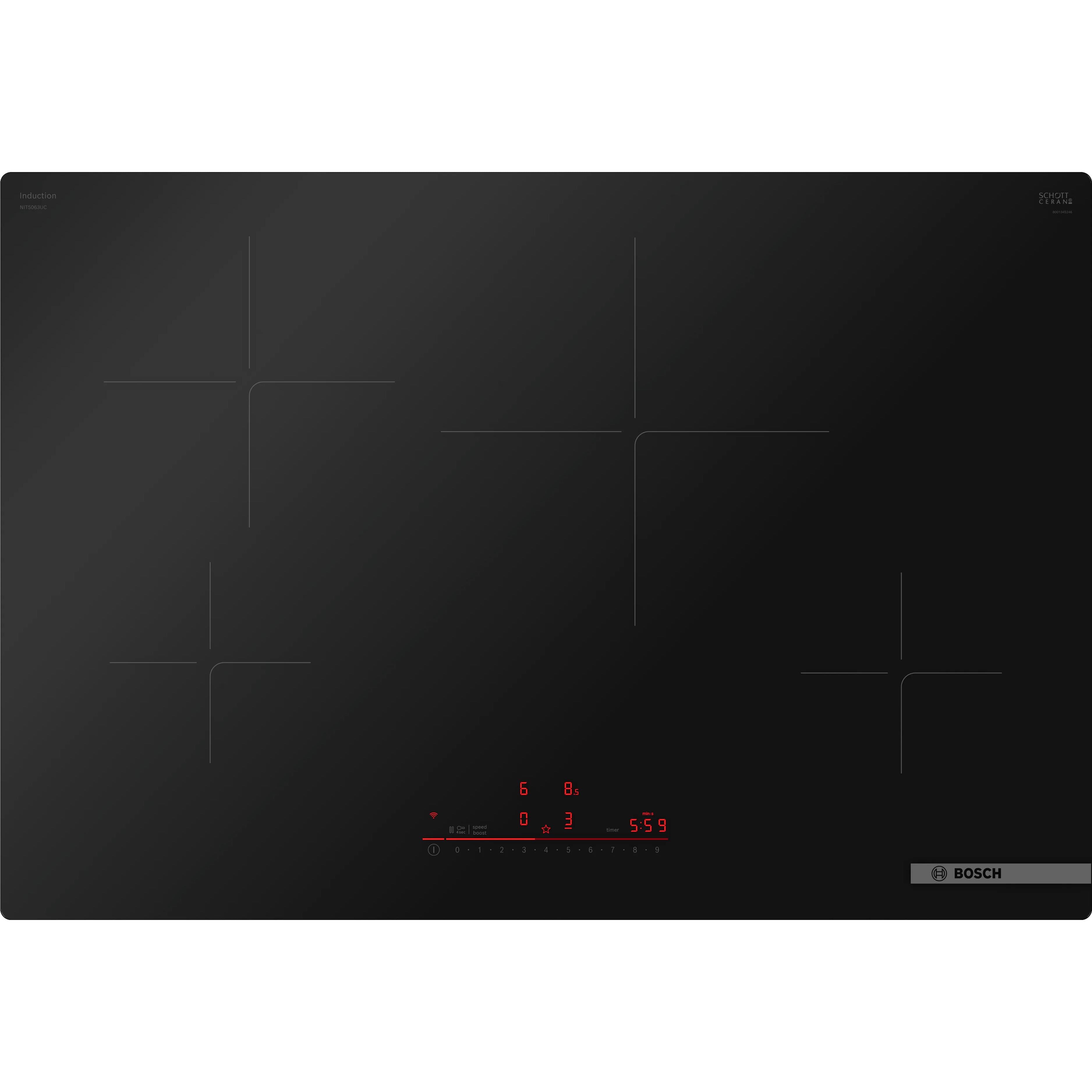  Bosch 30-inch Built-in Induction Cooktop with SpeedBoost® NIT5063UC IMAGE 2