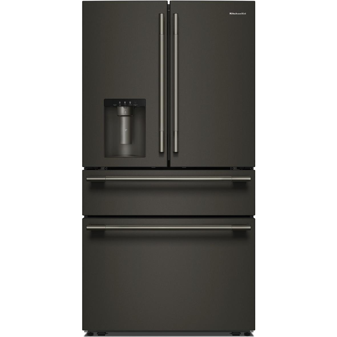  KitchenAid 36-inch, 29.51 cu. ft. Freestanding French 4-Door Refrigerator with Water and Ice Dispensing System KRMF436SBE IMAGE 1