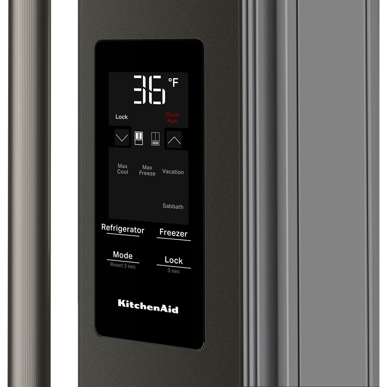  KitchenAid 36-inch, 29.51 cu. ft. Freestanding French 4-Door Refrigerator with Water and Ice Dispensing System KRMF436SBE IMAGE 5