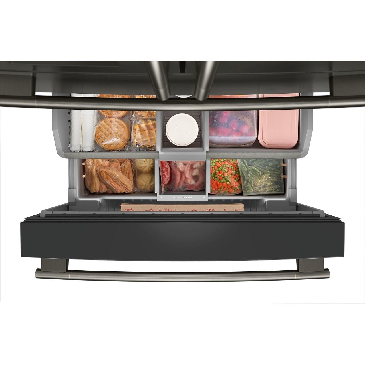  KitchenAid 36-inch, 29.51 cu. ft. Freestanding French 4-Door Refrigerator with Water and Ice Dispensing System KRMF436SBE IMAGE 8