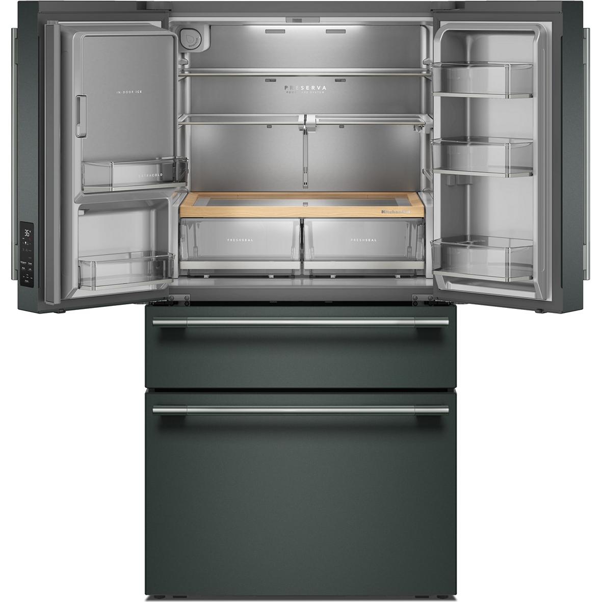  KitchenAid 36-inch, 29.51 cu. ft. Freestanding French 4-Door Refrigerator with Water and Ice Dispensing System KRMF436SJP IMAGE 3