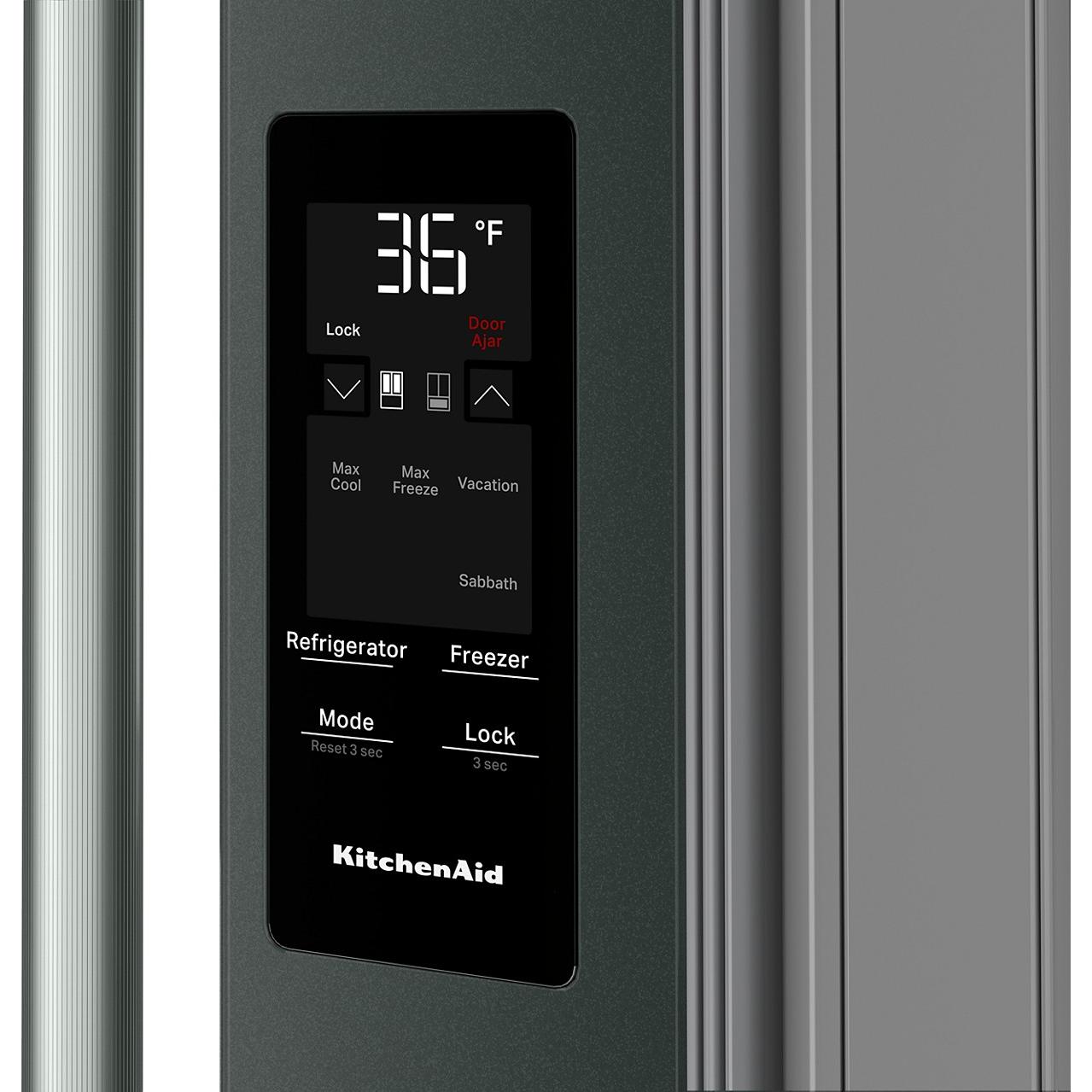  KitchenAid 36-inch, 29.51 cu. ft. Freestanding French 4-Door Refrigerator with Water and Ice Dispensing System KRMF436SJP IMAGE 9