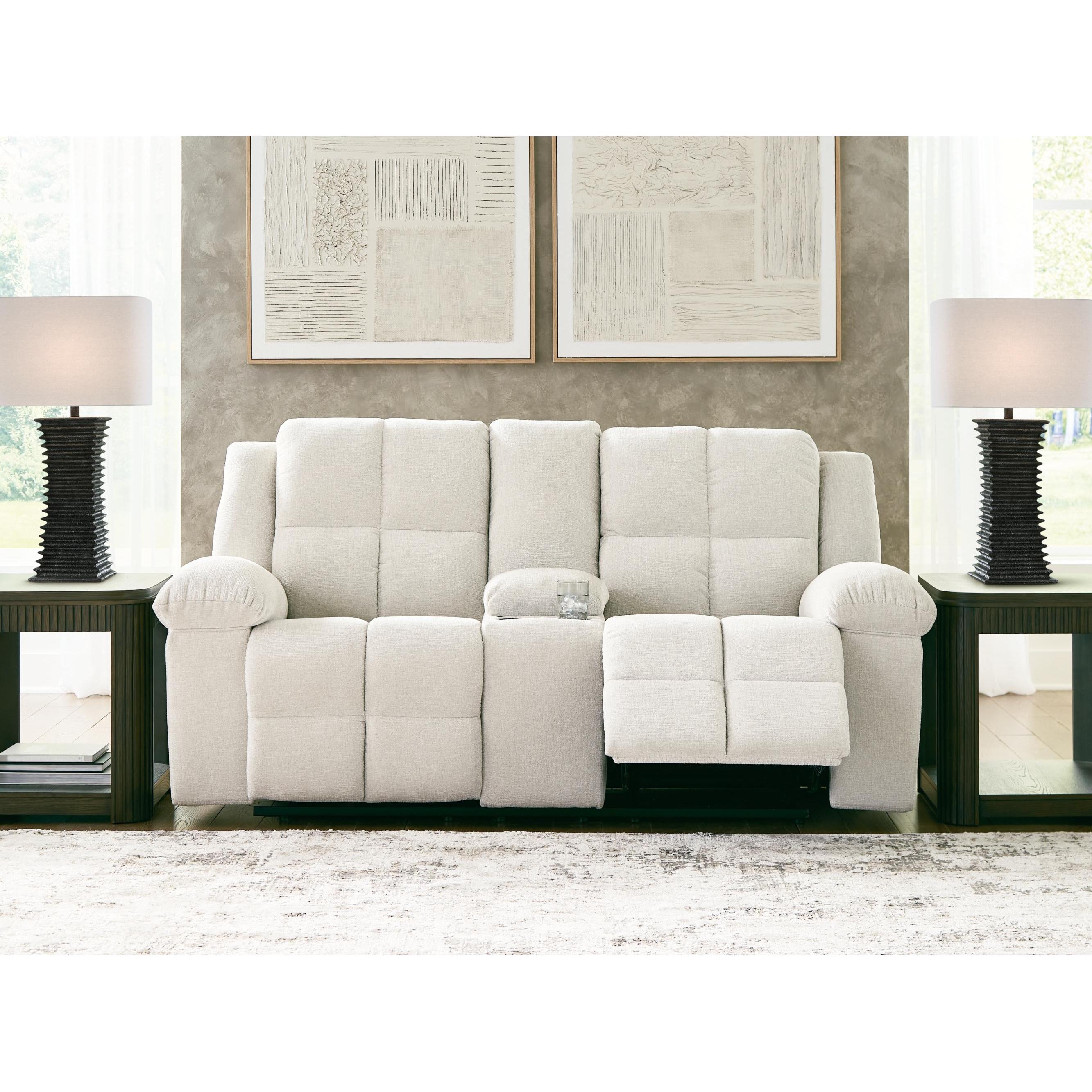  Benchcraft Orlen Reclining Fabric Loveseat with Console 8160294 IMAGE 6