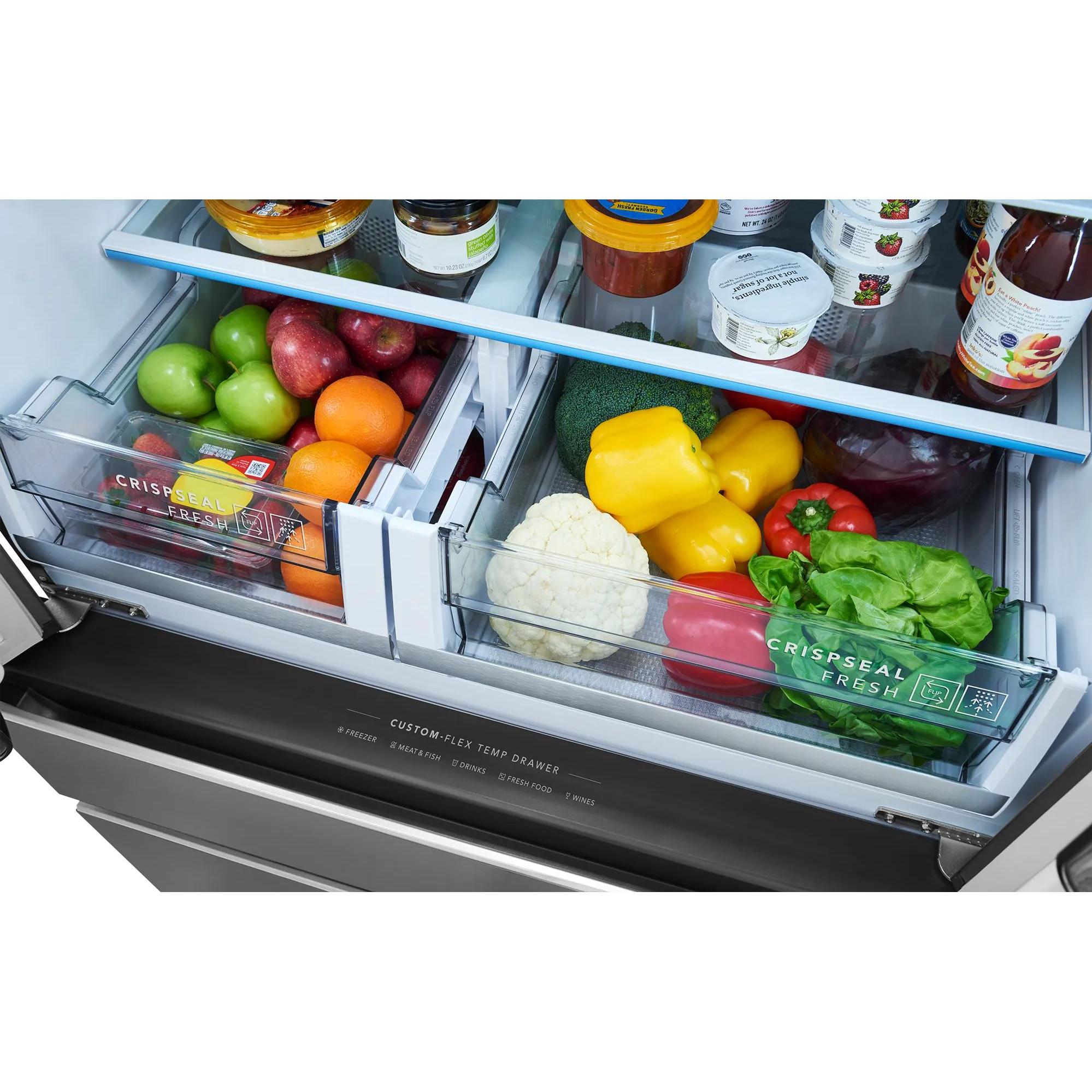  Frigidaire Professional 36-inch, 26.3 cu. ft. Freestanding French 4-Door Refrigerator with Custom-Flex® Temperature Drawer PRMS2790BF IMAGE 10