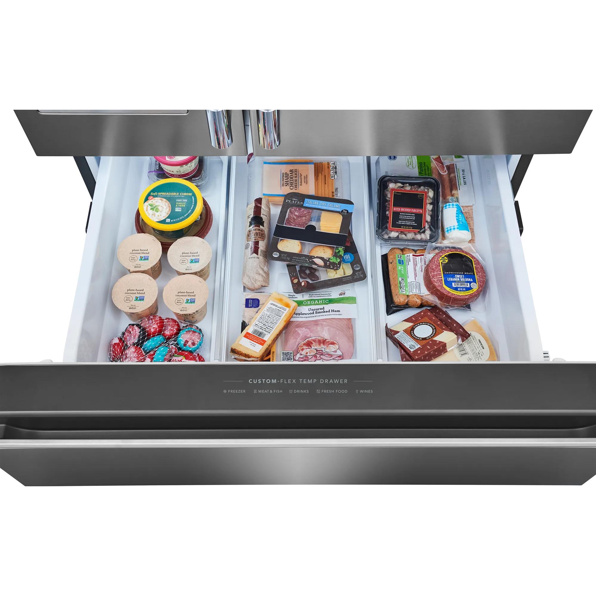  Frigidaire Professional 36-inch, 26.3 cu. ft. Freestanding French 4-Door Refrigerator with Custom-Flex® Temperature Drawer PRMS2790BF IMAGE 7