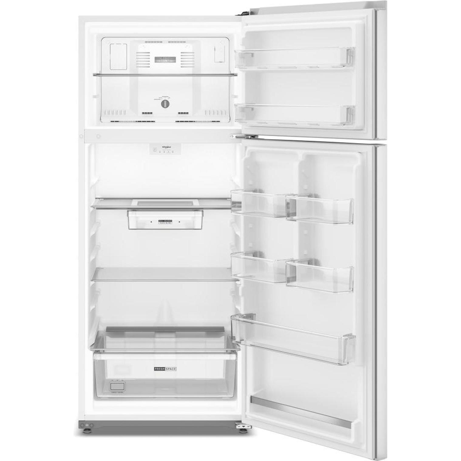  Whirlpool 28-inch, 18.0 Cu. Ft. Top Freezer Refrigerator with Total Coverage Cooling WRTX5118TW IMAGE 2