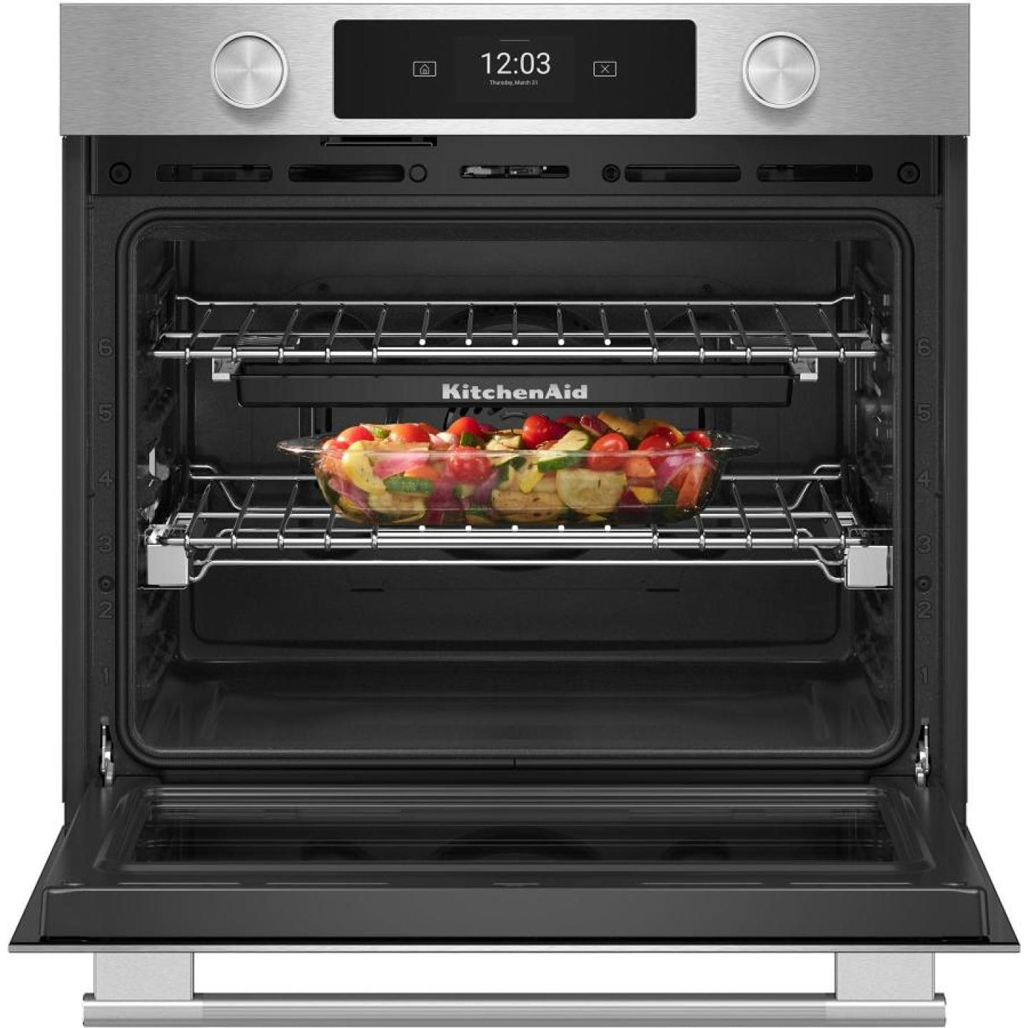  KitchenAid 30-inch Smart Electric Single Wall Oven with Intelligent Cooking Camera KOES930SPS IMAGE 3