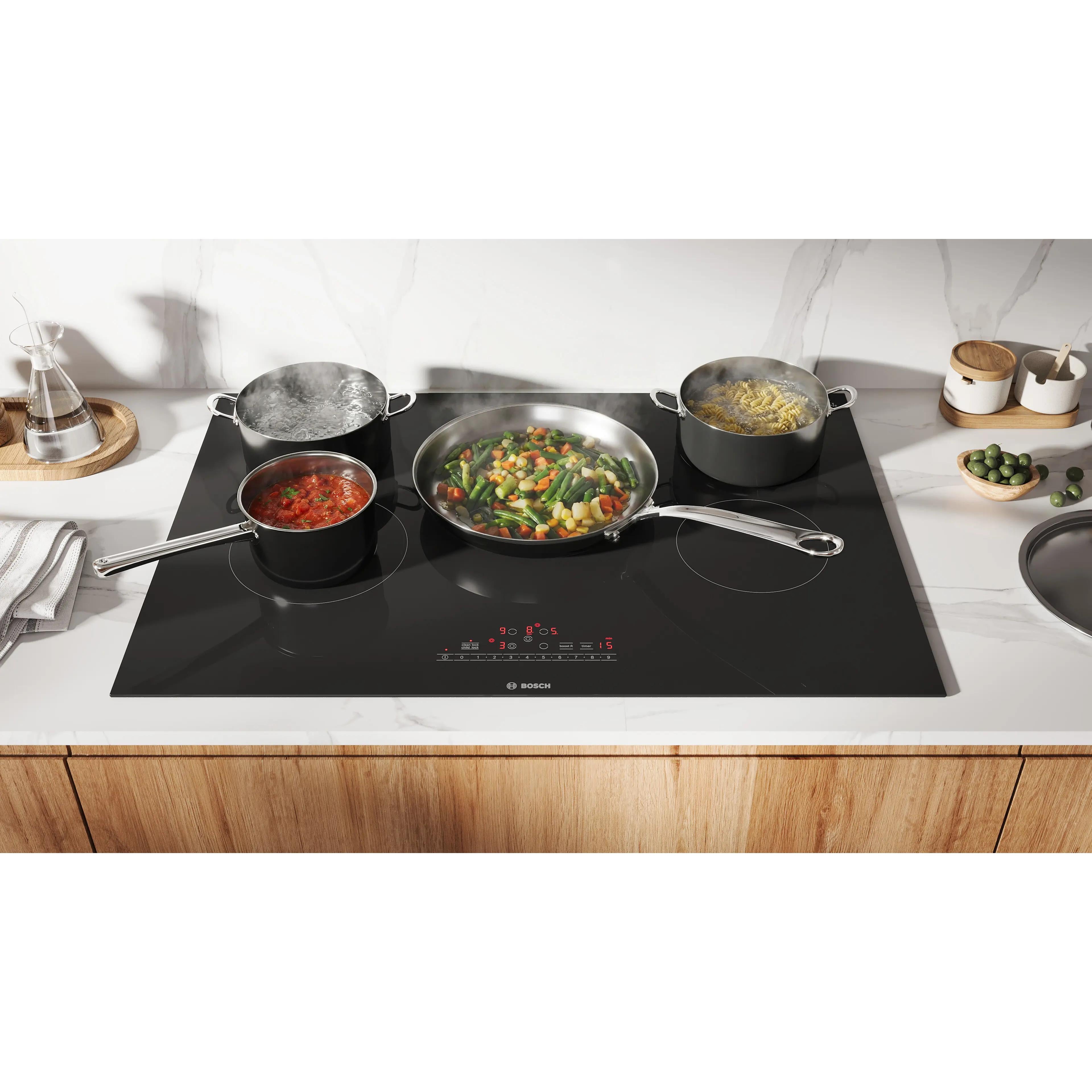  Bosch 30-inch Built-In 800 Series Electric Cooktop without frame NET8062UC IMAGE 6