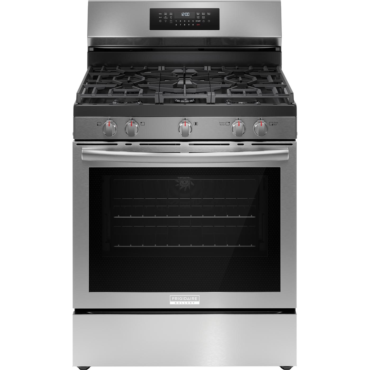  Frigidaire Gallery 30-inch Freestanding Gas Range with Air Fry Technology GCRG3059BF IMAGE 1