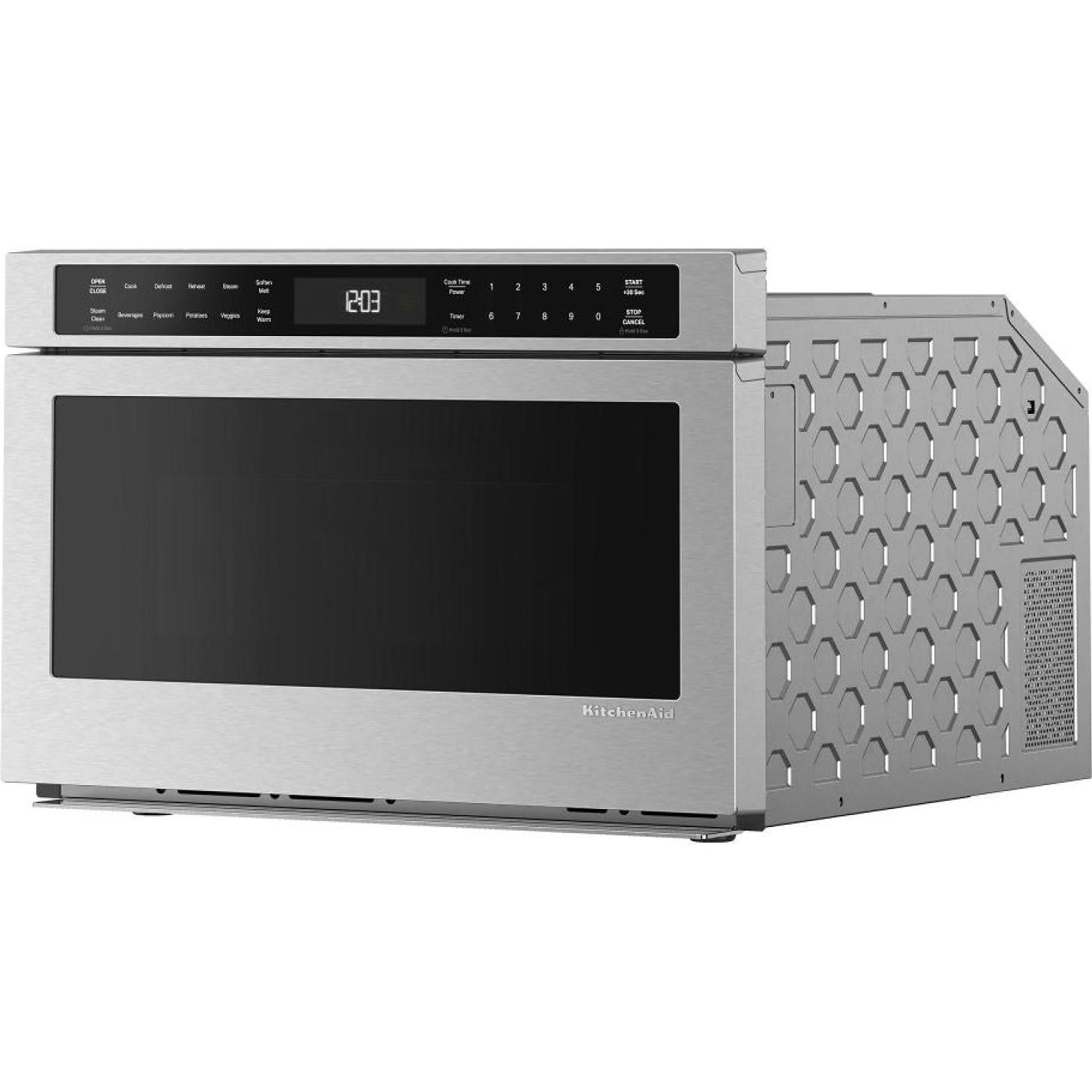  KitchenAid 24-inch, 1.2 cu. ft. Under-Counter Microwave Oven Drawer with Steam Cooking KMBD524TPS IMAGE 4