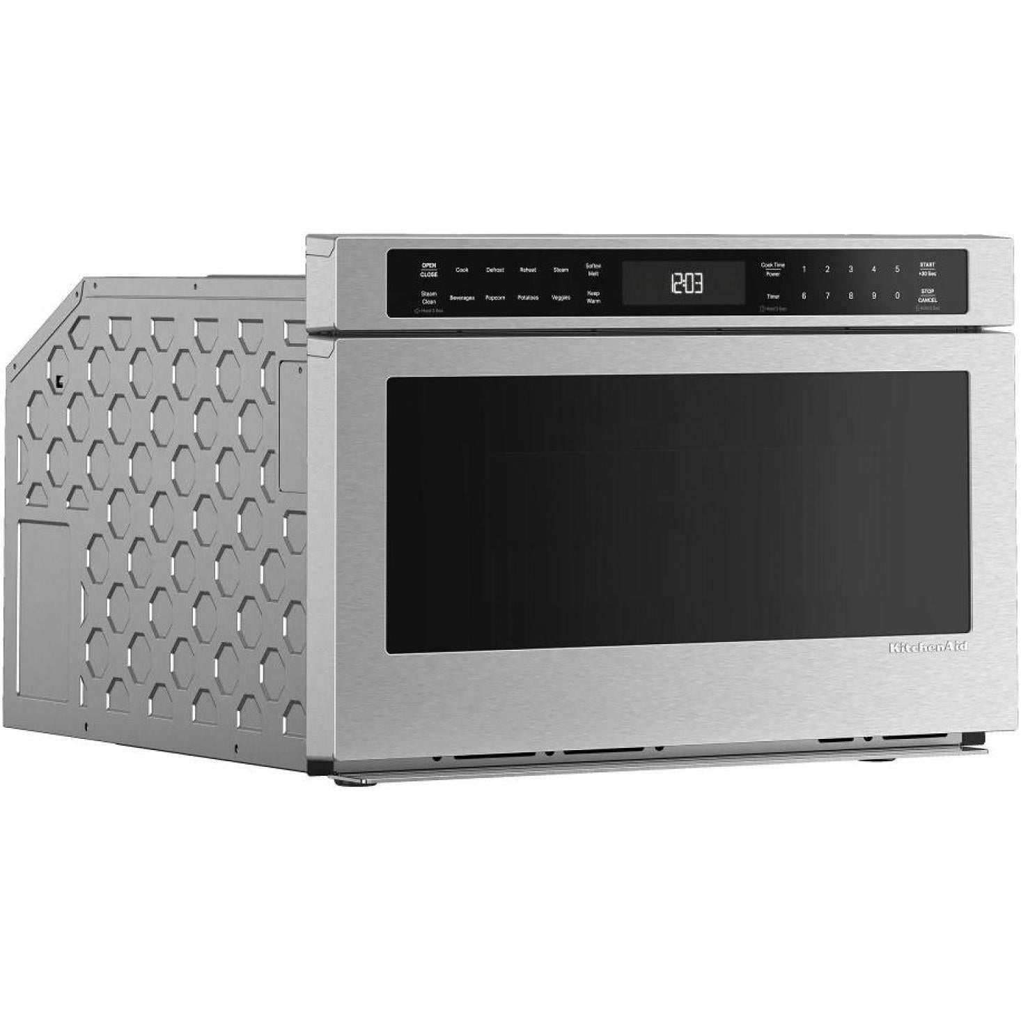  KitchenAid 24-inch, 1.2 cu. ft. Under-Counter Microwave Oven Drawer with Steam Cooking KMBD524TPS IMAGE 5