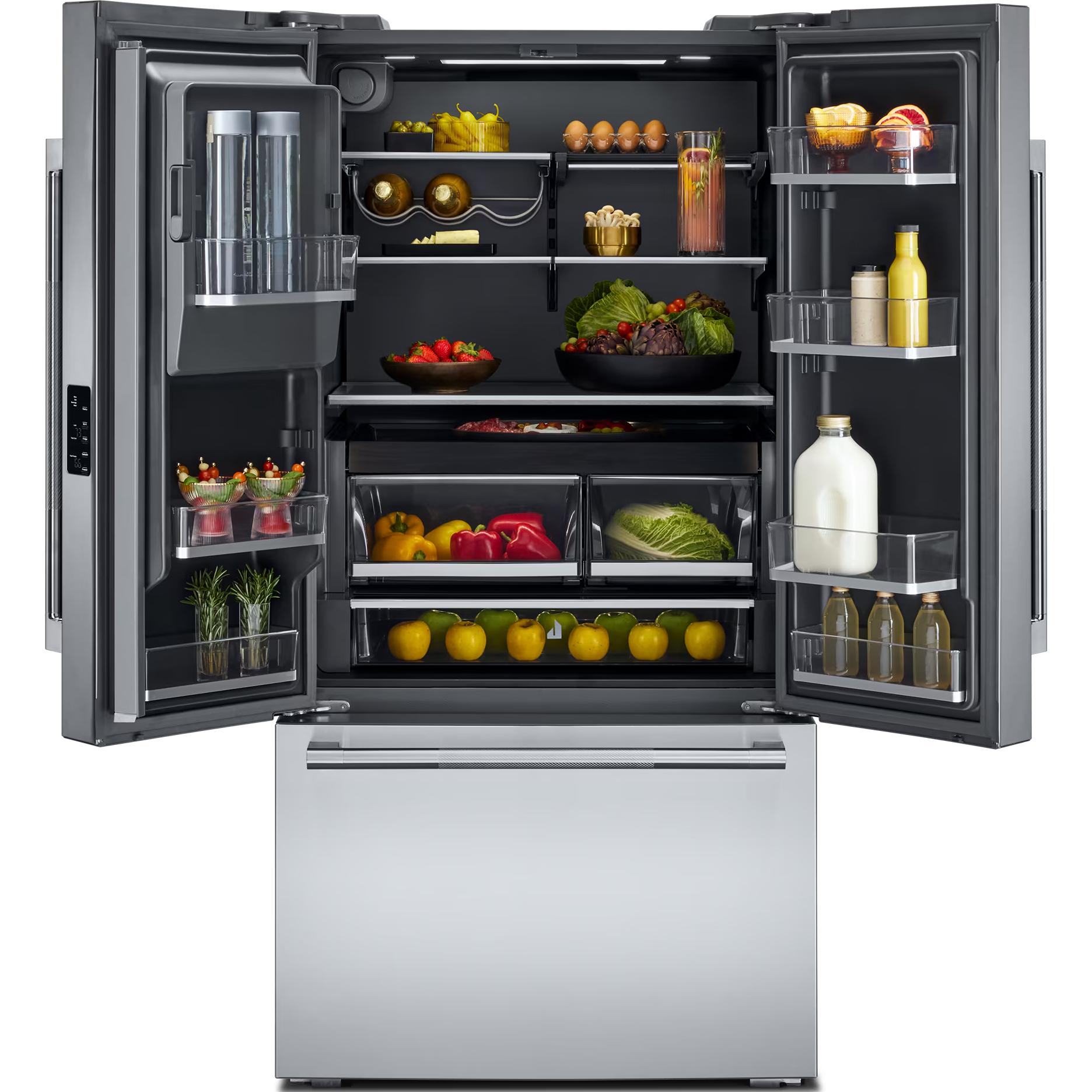  JennAir 36-inch, 23.84 cu. ft. Counter-Depth French 3-Door Refrigerator with Water and Ice Dispensing System JFFCCE72SL IMAGE 2