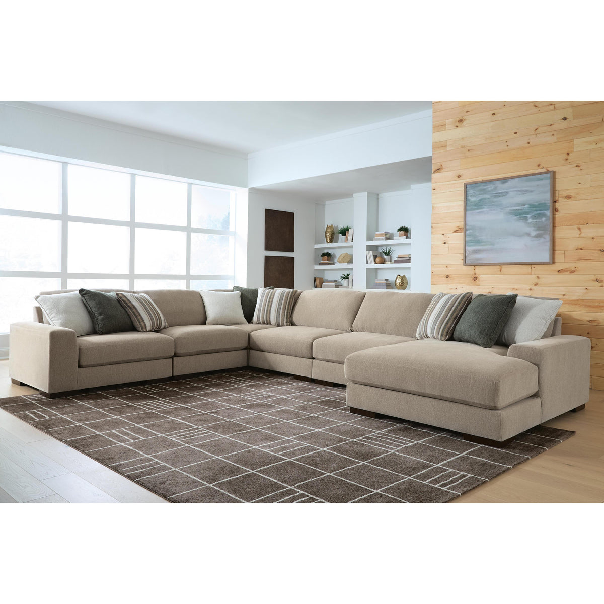  Benchcraft Linenhause 31803S15 6 pc Sectional with Chaise IMAGE 2