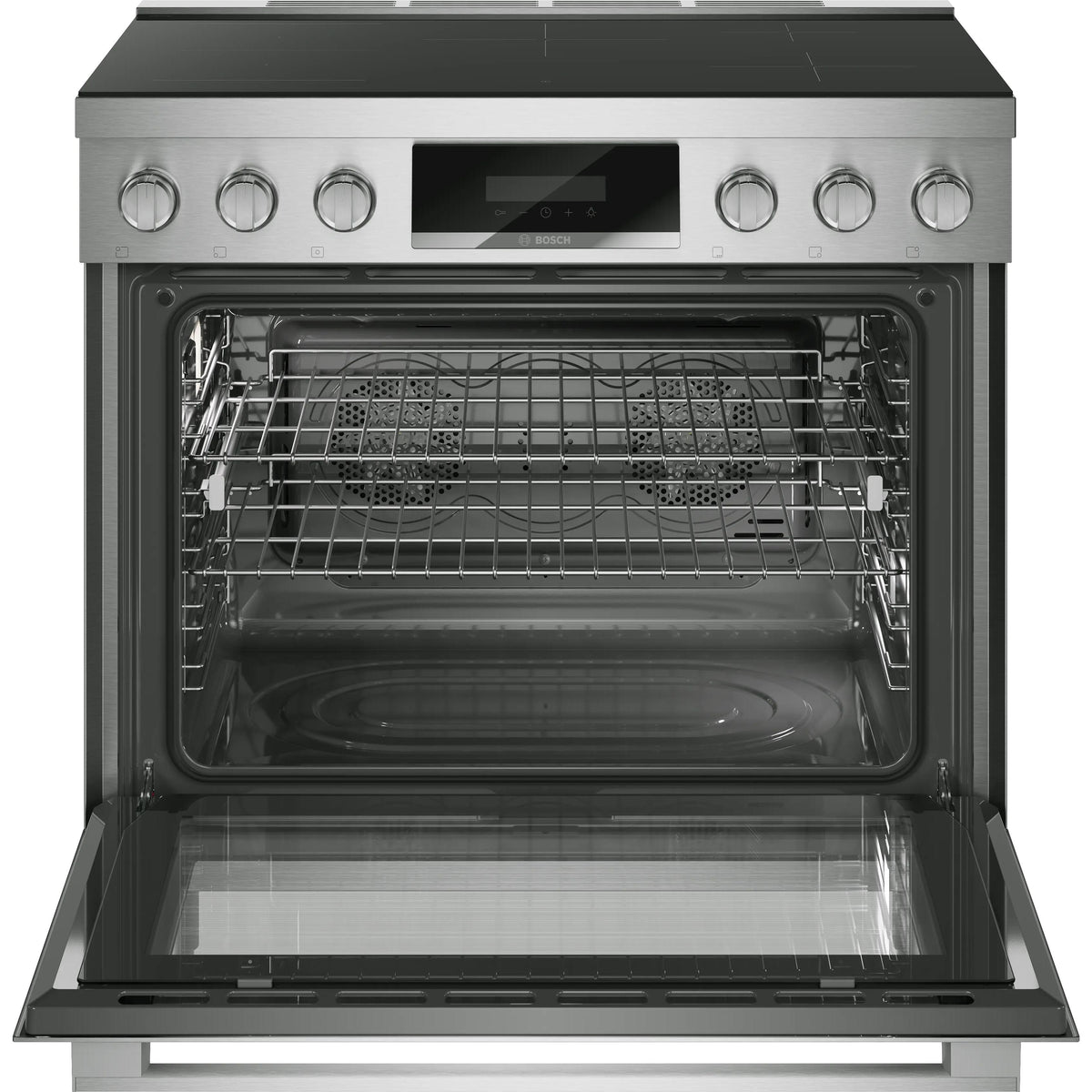  Bosch 800 Series 36-inch Freestanding Induction Range with 5 Elements HIS8657C IMAGE 2