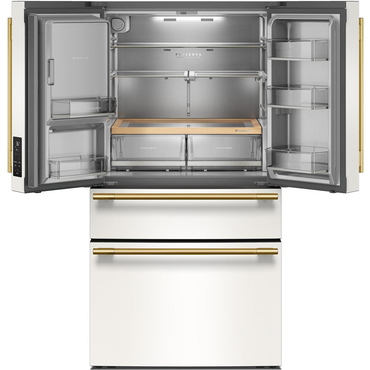  KitchenAid 36-inch, 29.51 cu. ft. Freestanding French 4-Door Refrigerator with Water and Ice Dispensing System KRMF436SPL IMAGE 3