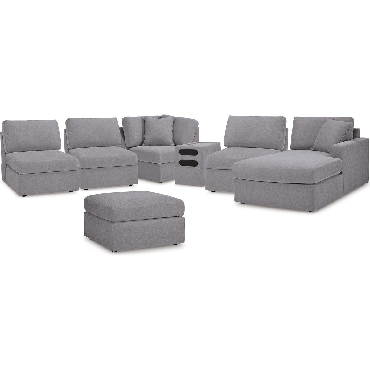  Signature Design by Ashley® Modmax 92104U10 6 pc Sectional with Chaise and Ottoman - Granite IMAGE 1