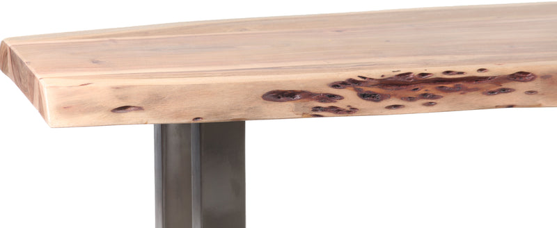Live Edge Top Dining Bench w/U Legs - Natural & SS