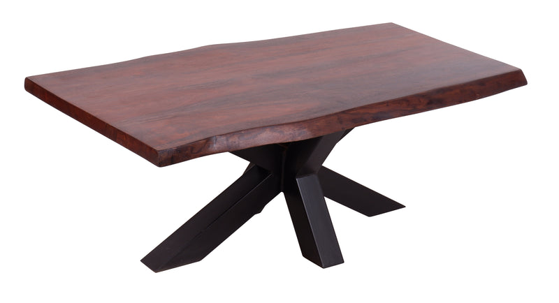 Spider Led Free Edge Solid Sheesham Coffee Table  - Natural Mulberry & Black