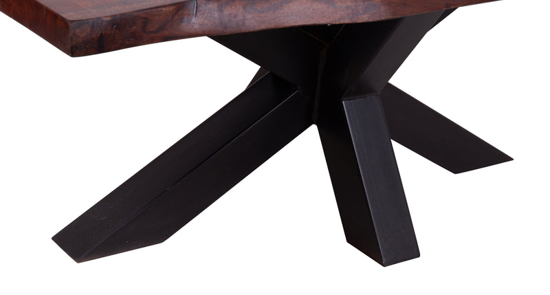 Spider Led Free Edge Solid Sheesham Coffee Table  - Natural Mulberry & Black