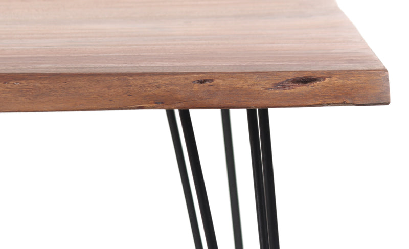 Live Edge Forge Dining Table w/Hair Pin Legs - Slate Grey & Black