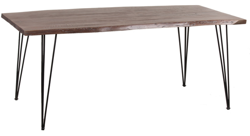 Live Edge Forge Dining Table w/Hair Pin Legs - Slate Grey & Black