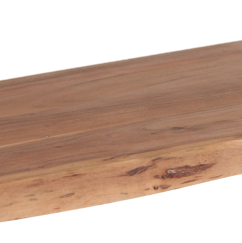 Live Edge Top Console Table w/U Legs - Natural & SS