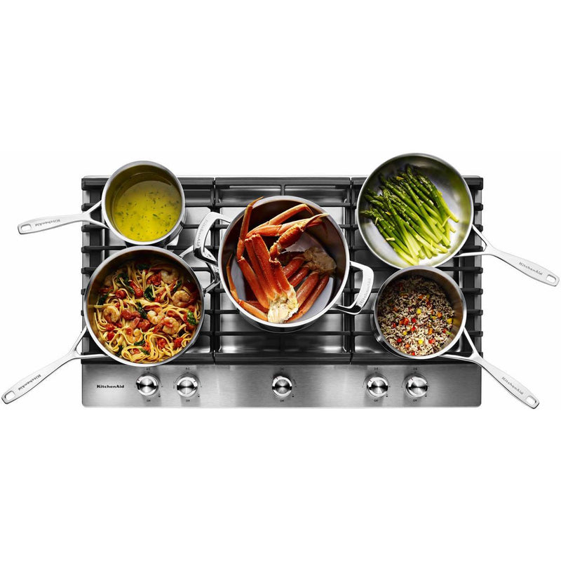 KitchenAid 36-inch Built-in Gas Cooktop with Griddle KCGS956ESS IMAGE 4