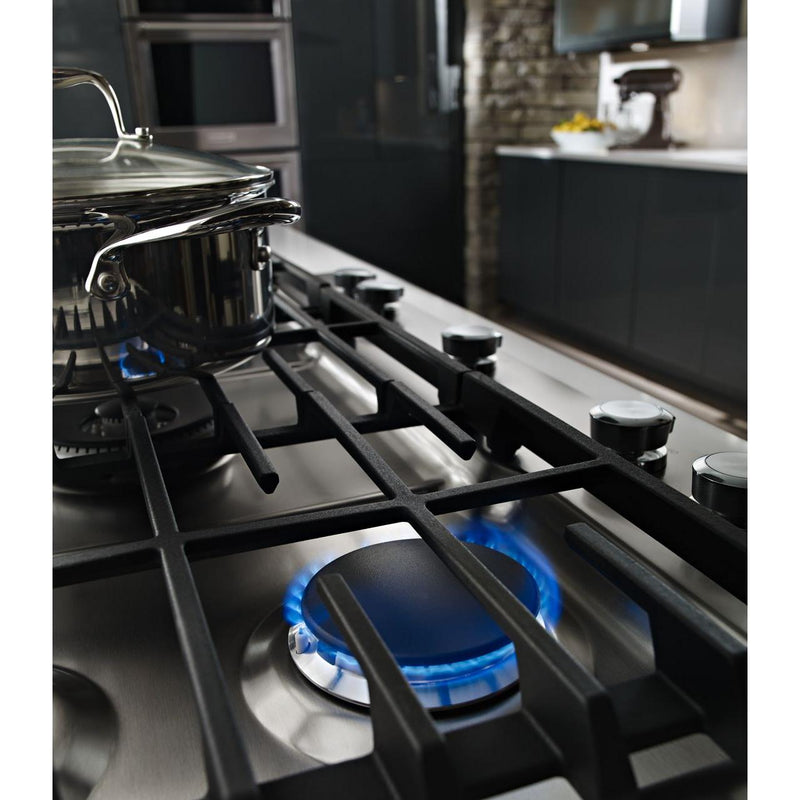 KitchenAid 36-inch Built-in Gas Cooktop with Even-Heat™ Burner KCGS556ESS IMAGE 6