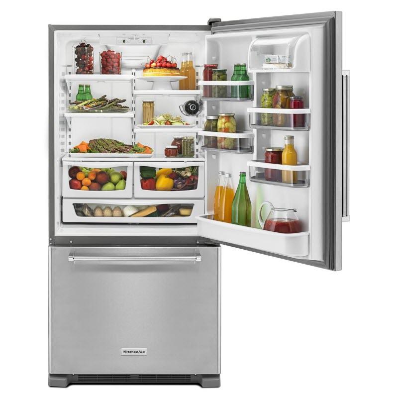 KitchenAid 33-inch, 22.1 cu. ft. Bottom Freezer Refrigerator KRBR102ESS IMAGE 3