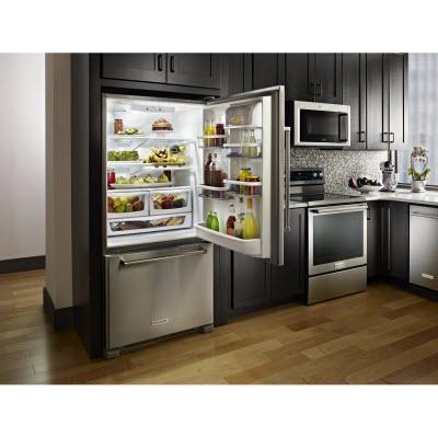 KitchenAid 33-inch, 22.1 cu. ft. Bottom Freezer Refrigerator KRBR102ESS IMAGE 4
