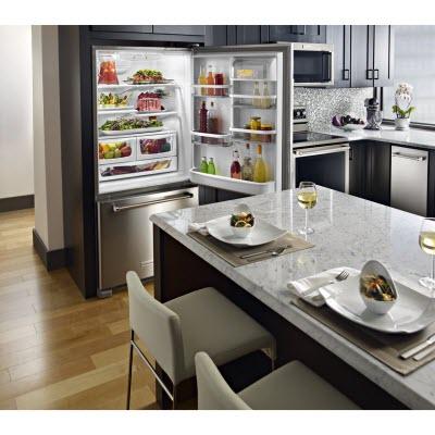 KitchenAid 33-inch, 22.1 cu. ft. Bottom Freezer Refrigerator KRBR102ESS IMAGE 6