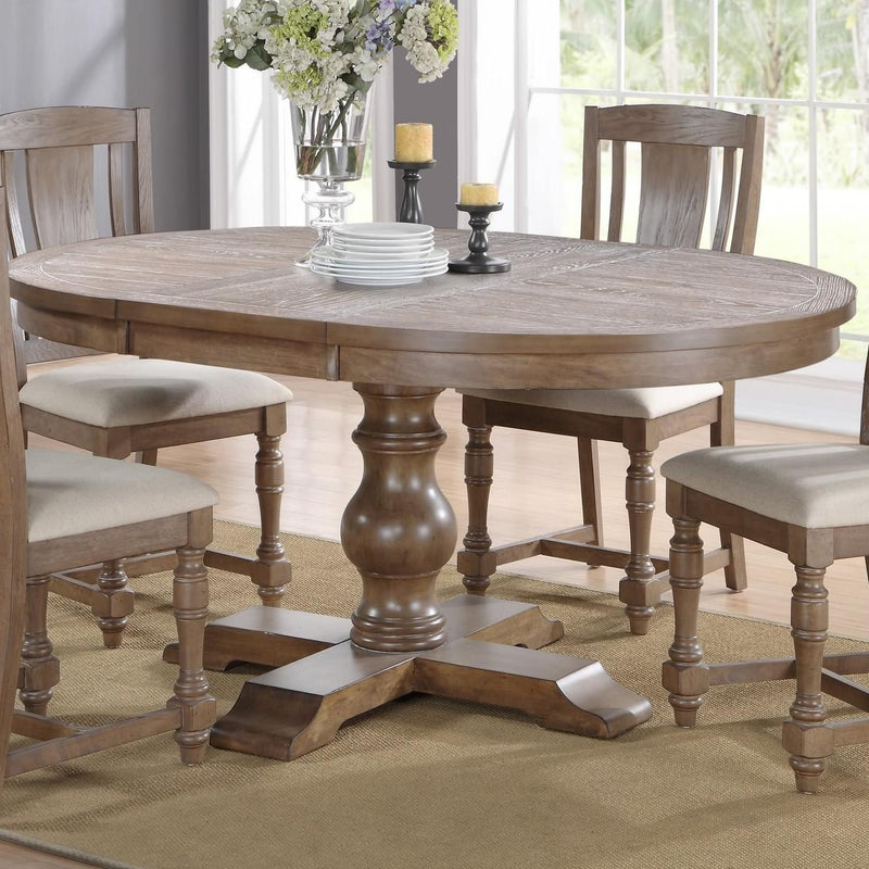Winners Only Oval Sonoma Dining Table with Pedestal Base T1-SN4866-G IMAGE 1