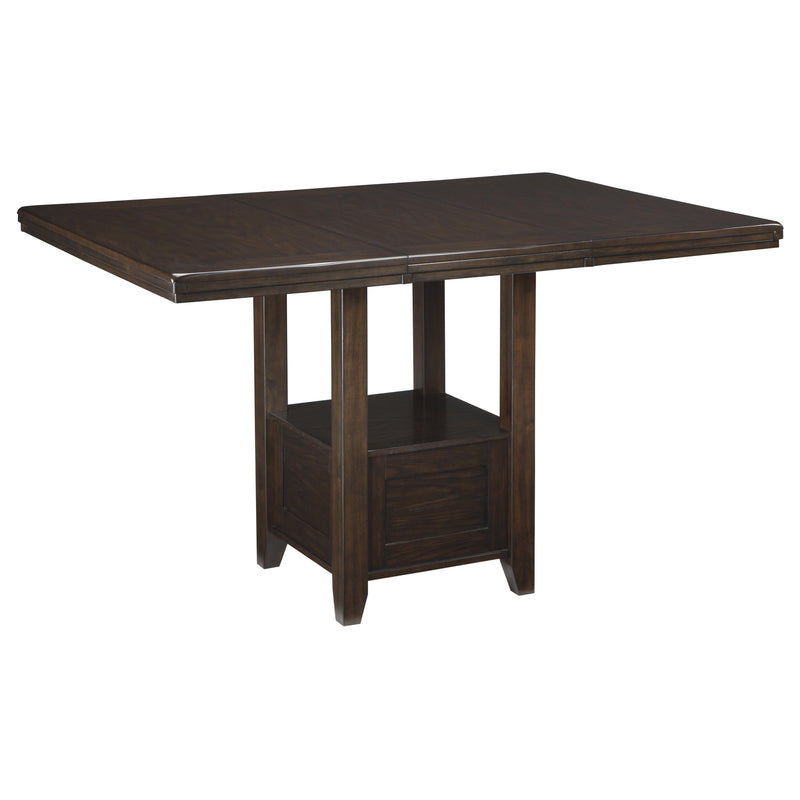 Signature Design by Ashley Haddigan Counter Height Dining Table with Pedestal Base D596-42 IMAGE 1
