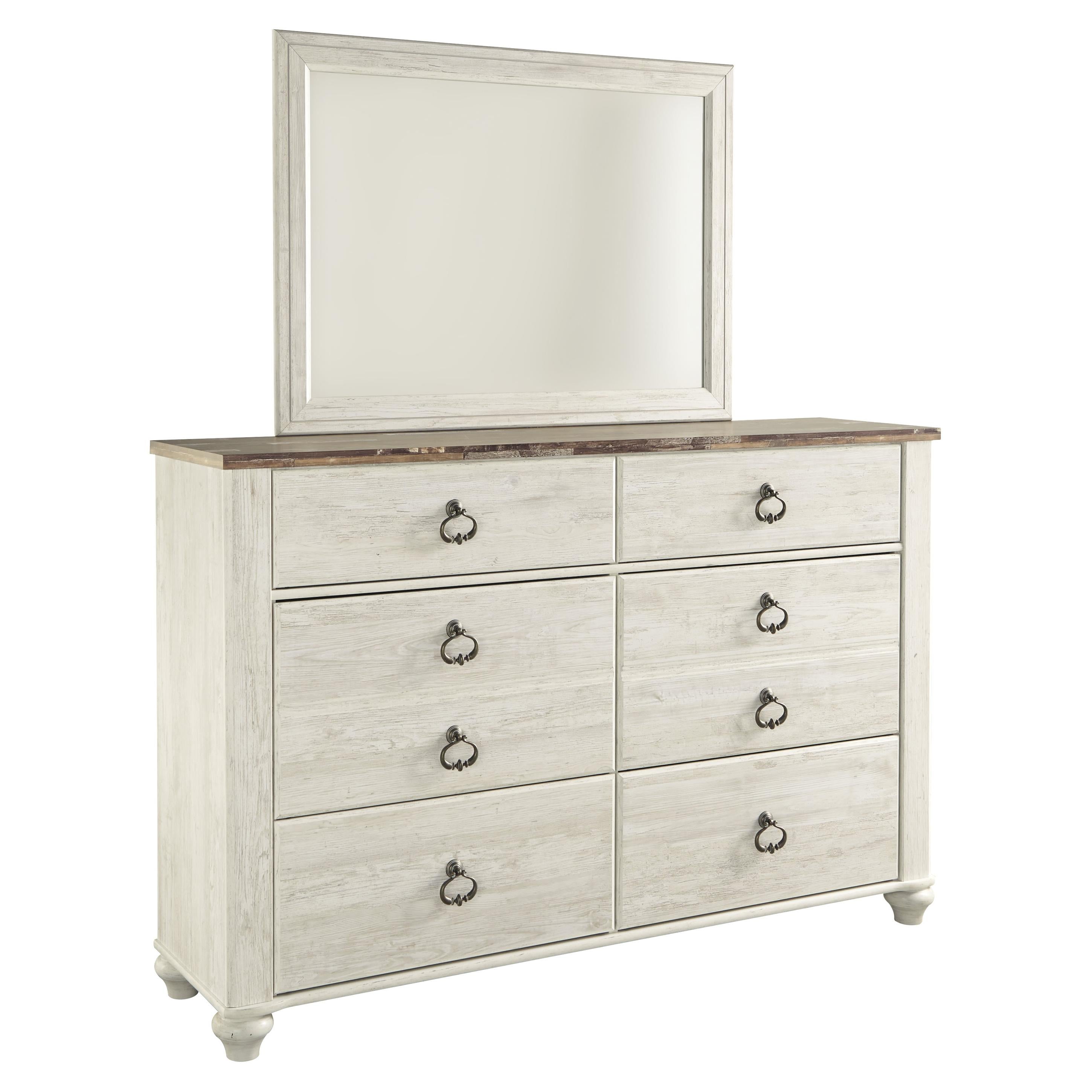 Signature Design by Ashley Willowton 6-Drawer Dresser with Mirror B267-31/B267-36 IMAGE 1