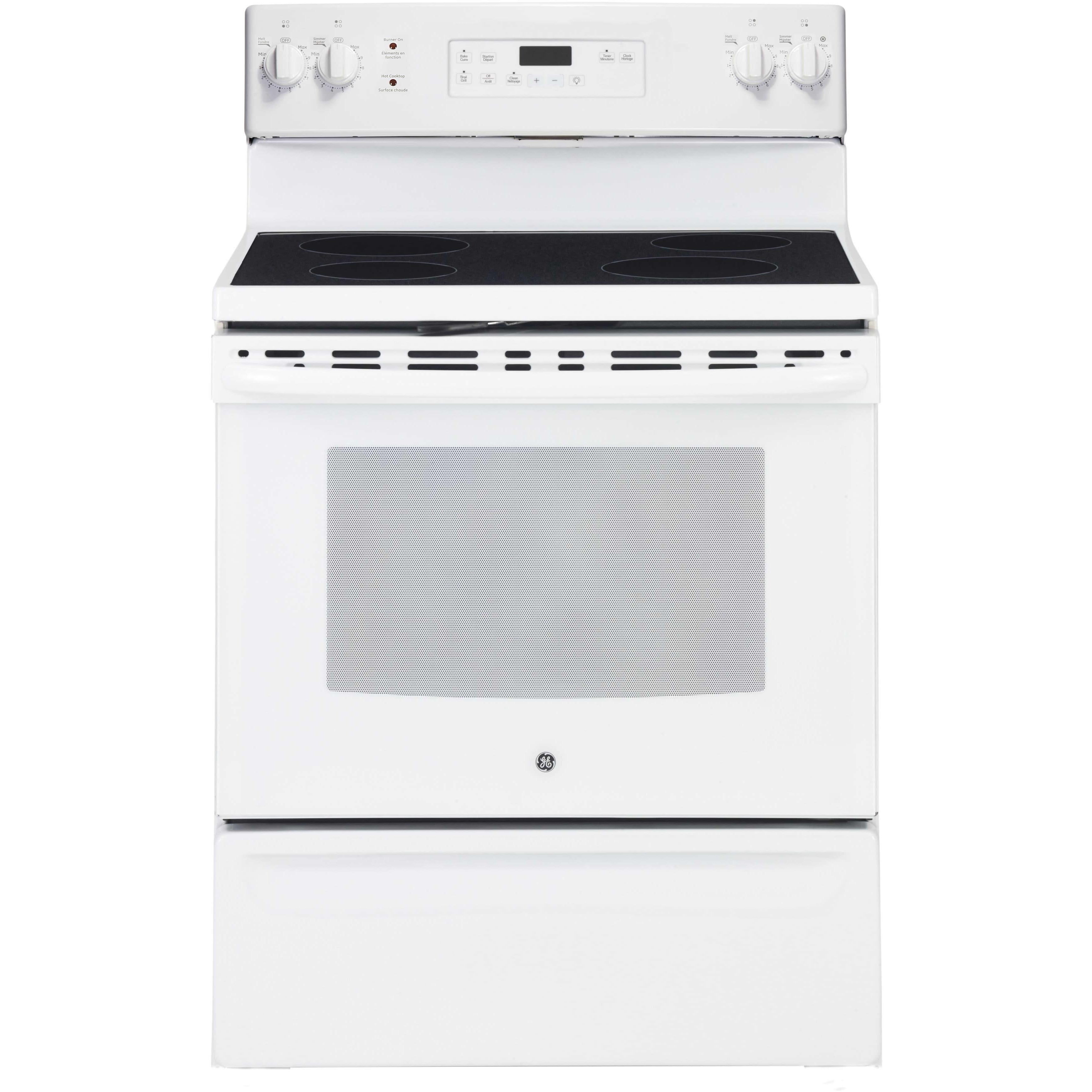 GE 30-inch Freestanding Electric Range with Self-Clean JCB630DKWW IMAGE 1