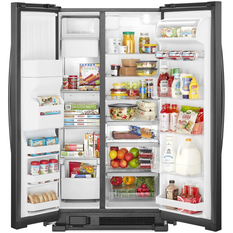 Whirlpool 33-inch, 21.4 cu. ft. Side-by-Side Freestanding Refrigerator with Exterior Ice and Water Dispenser with EveryDrop™ Water Filtration WRS331SDHB IMAGE 2