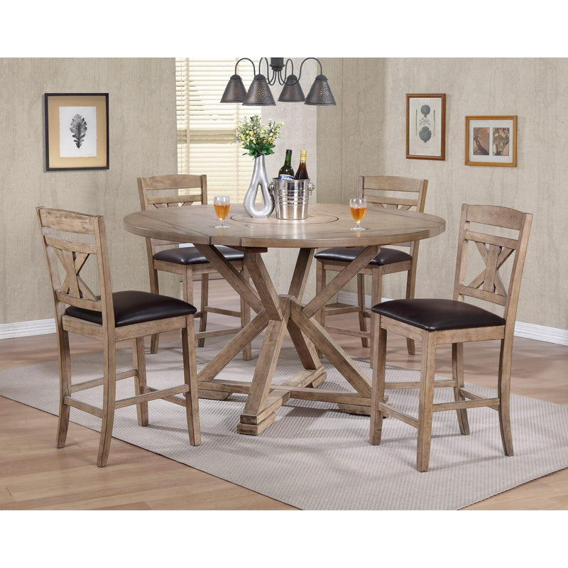 Winners Only Round Grandview Counter Height Dining Table with Pedestal Base T1-GV60R-G IMAGE 2