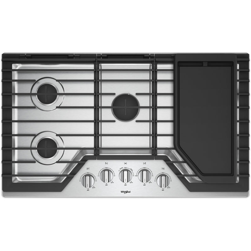 Whirlpool 36-inch, Built-in, Gas Cooktop with EZ-2-Lift™ WCG97US6HS IMAGE 2