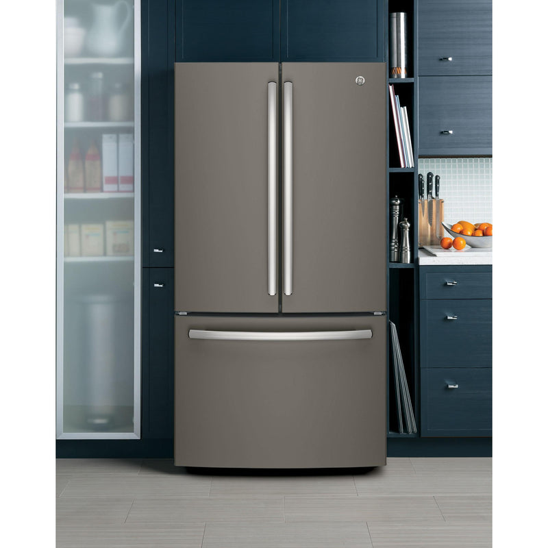 GE 36-inch, 27 cu.ft. Freestanding French 3-Door Refrigerator with Internal Water Dispenser GNE27JMMES IMAGE 14