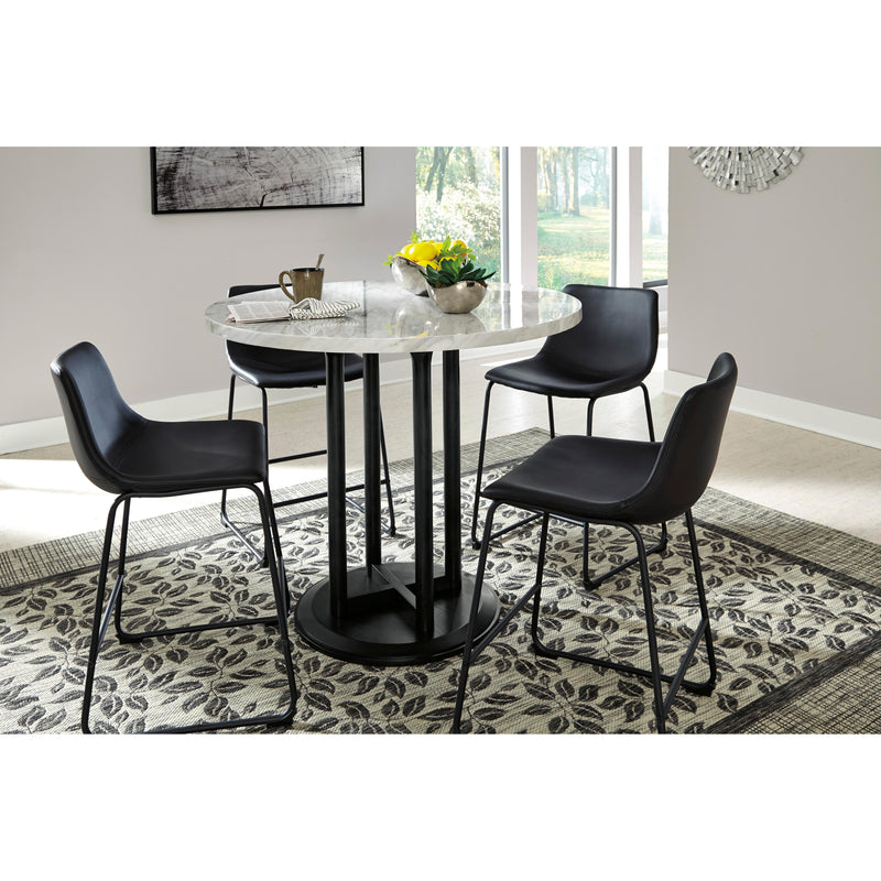 Signature Design by Ashley Round Centiar Counter Height Dining Table with Marble Top and Pedestal Base D372-23 IMAGE 6