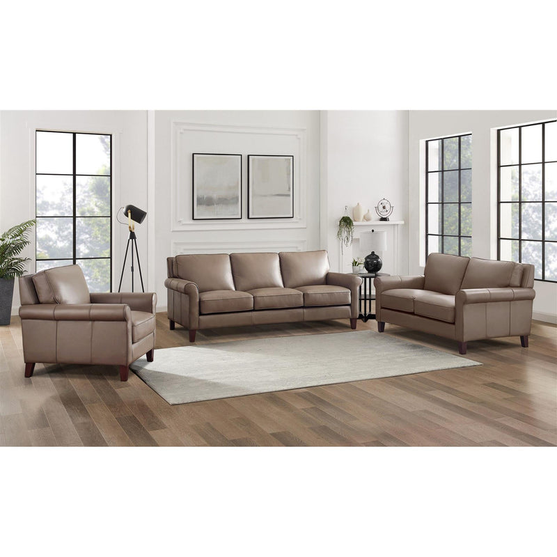 Amax Leather New London Stationary Leather Loveseat 6671-20-2518 IMAGE 3