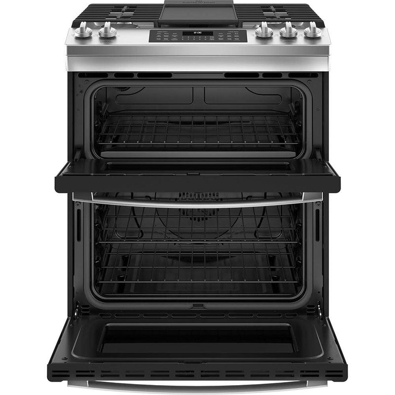 GE 30-inch Slide-in Gas Range with True European Convection Technology JCGSS86SPSS IMAGE 2