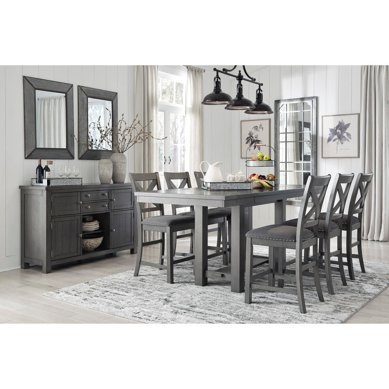 Signature Design by Ashley Myshanna Counter Height Dining Table with Trestle Base D629-32 IMAGE 10