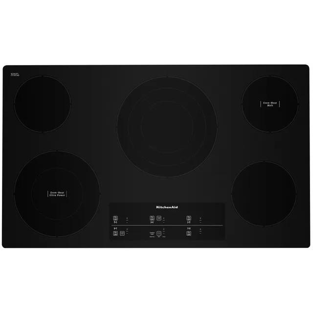 KitchenAid 36-inch Built-In Electric Cooktop with Even-Heat™ Technology KCES956KSS IMAGE 1