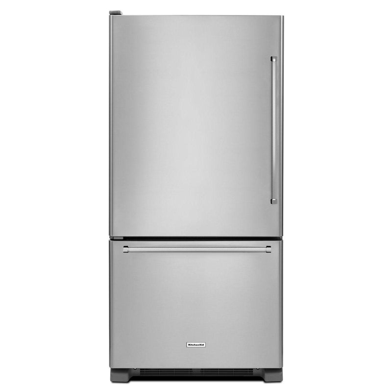 KitchenAid 22 cu. ft. 33-Inch Width Full Depth Non Dispense Bottom Mount Refrigerator KRBL102ESS IMAGE 1