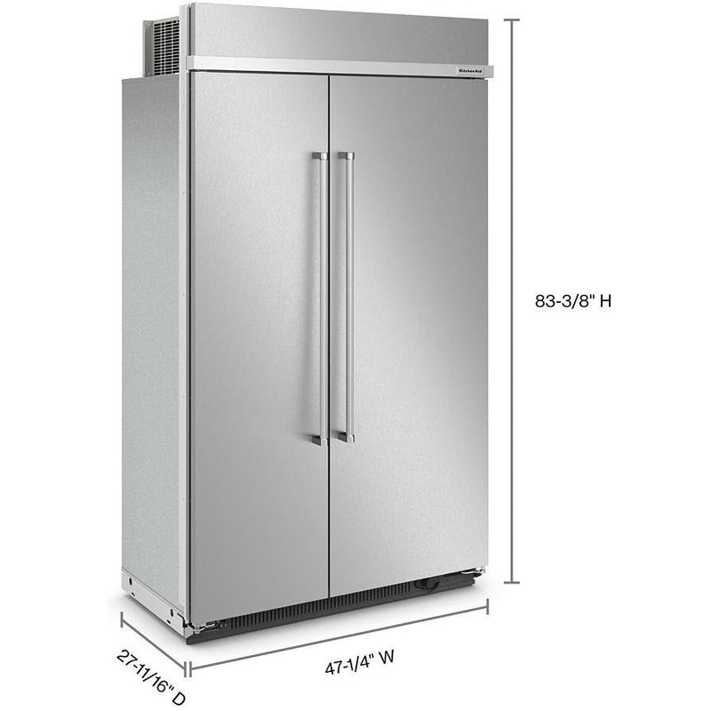 KitchenAid 48-inch, 30 cu. ft. Built-in Side-by-Side Refrigerator KBSN708MPS IMAGE 4
