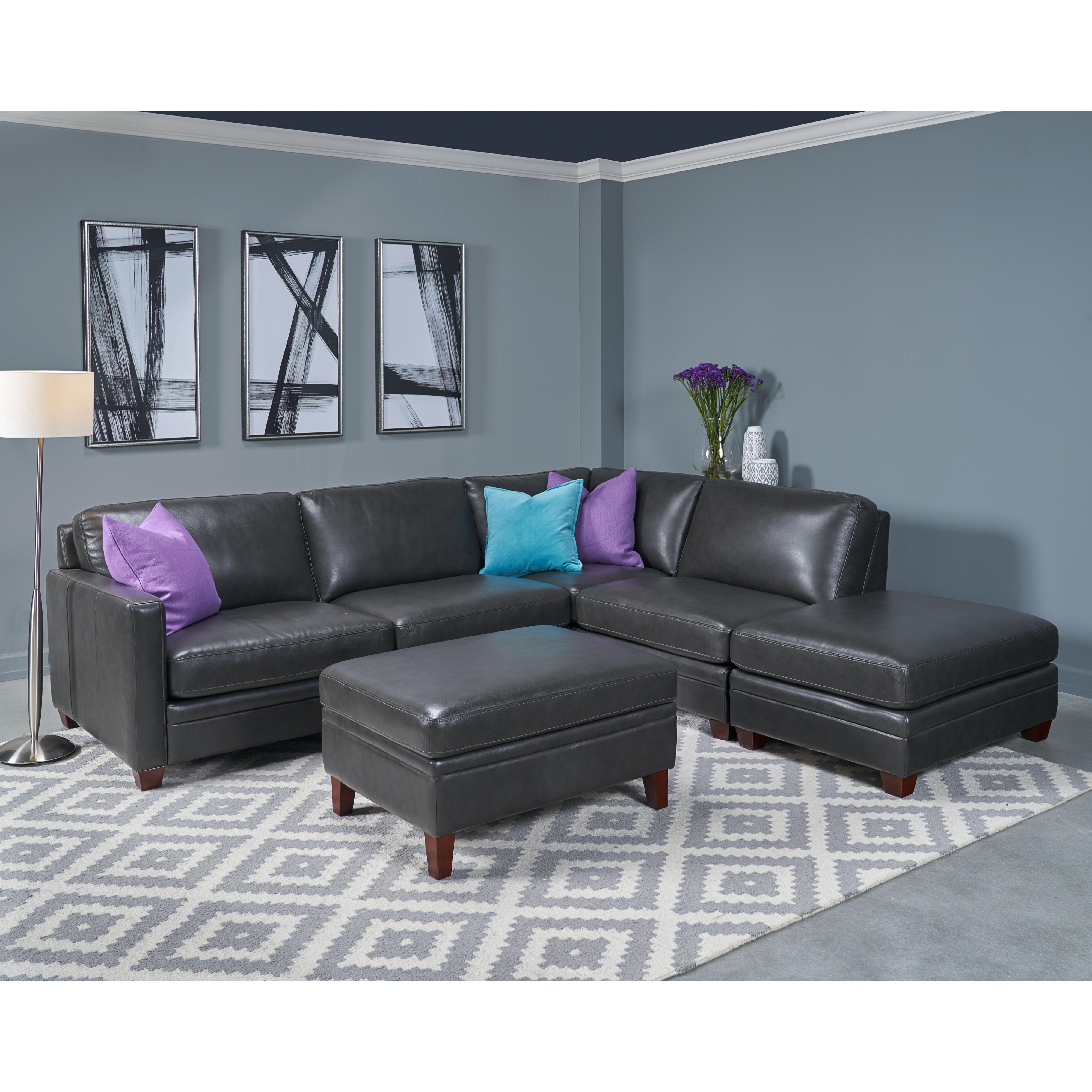 Amax Leather Como Leather Ottoman 6937-00B-2370 IMAGE 2