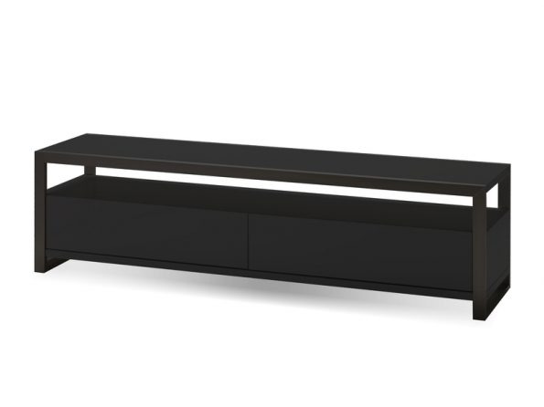 Brando TV Stand in High Gloss White with Polished Stainless Steel