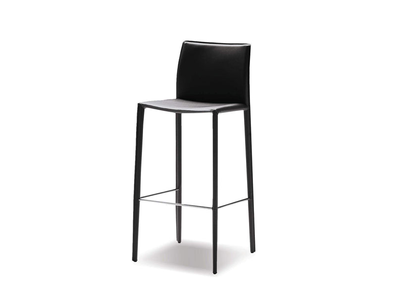 Mobital Counter Stool Black Zak Counter Stool Full Leather Wrap Set of 2 - Available in 3 Colours