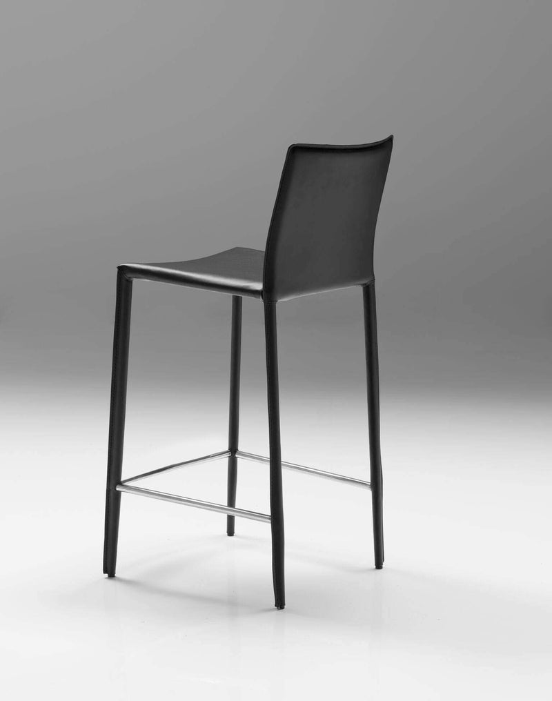Mobital Counter Stool Black Zak Counter Stool Full Leather Wrap Set of 2 - Available in 3 Colours